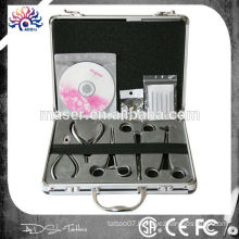 Wholesale price 5 basic body piercing tools, 1 kit case, 1 DVD,15 piercing needles, 15 piercing jewelry